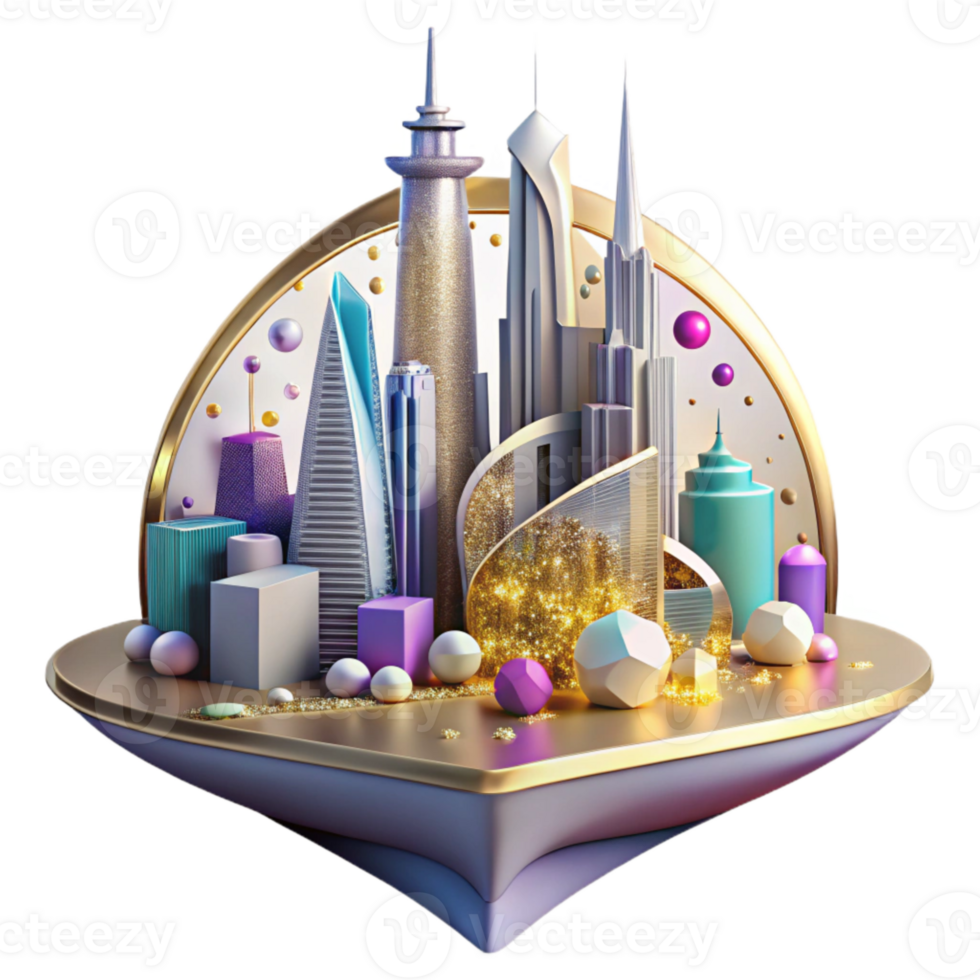impressive abstract Dubai Skyline Luxury Architecture Cutout for Modern Design authentic png