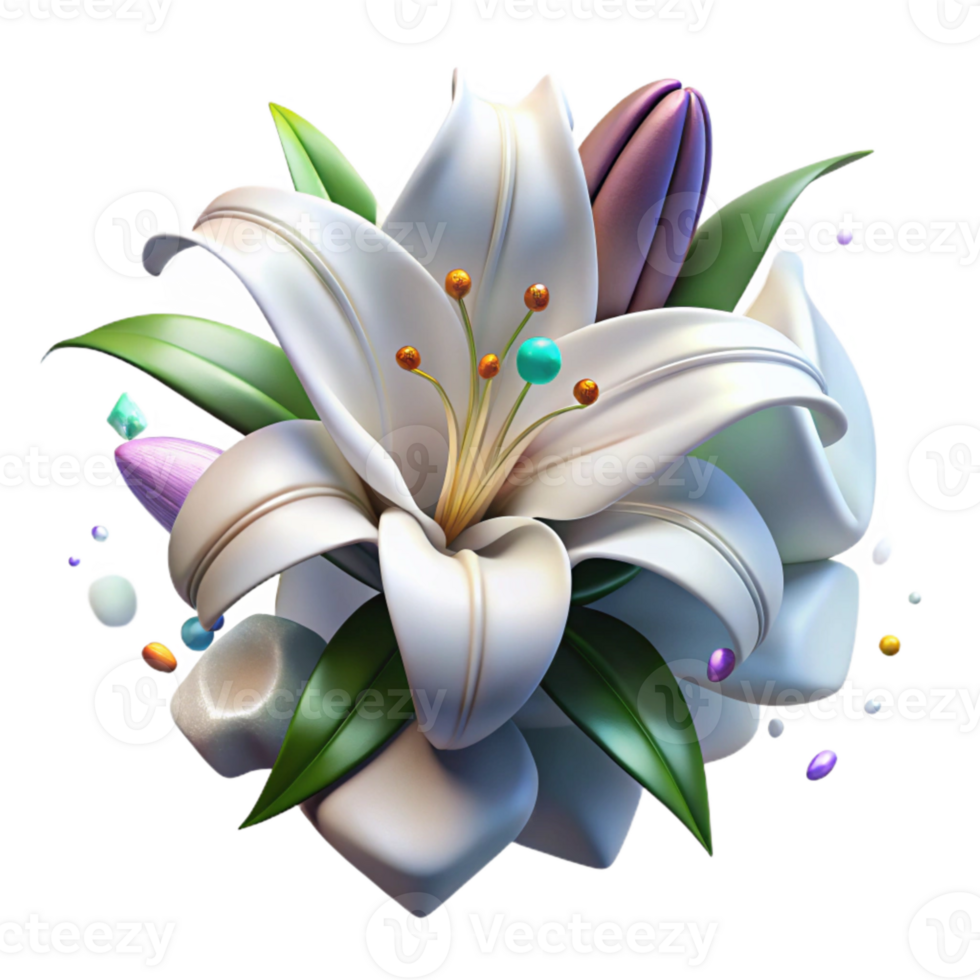 magnificent contemporary Easter Lily Flower Isolated for Religious Ceremonies authentic png