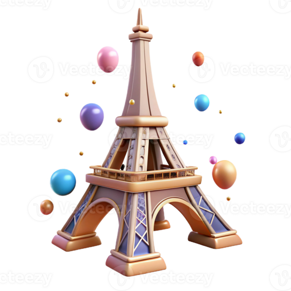 beautiful artistic Eiffel Tower Isolated for Parisian Architecture genuine png