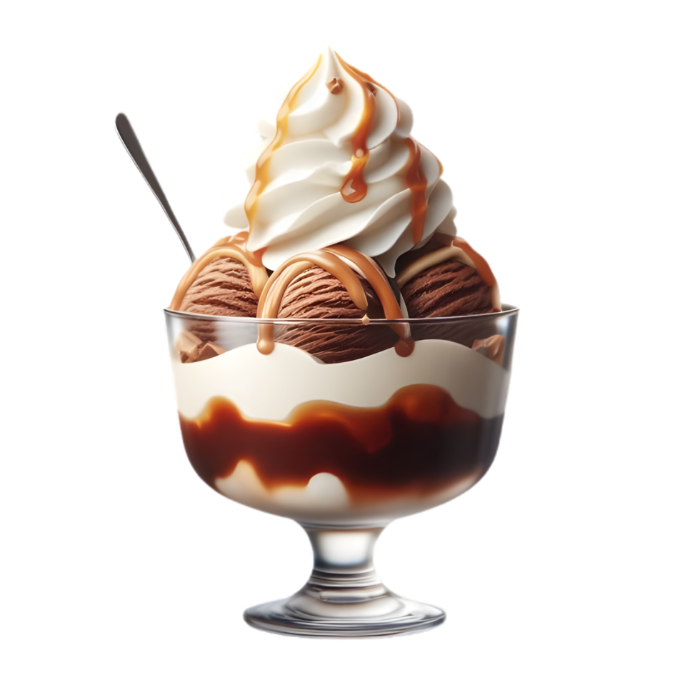 Decadent Chocolate Ice Cream Sundae Whipped Cream Cookies png