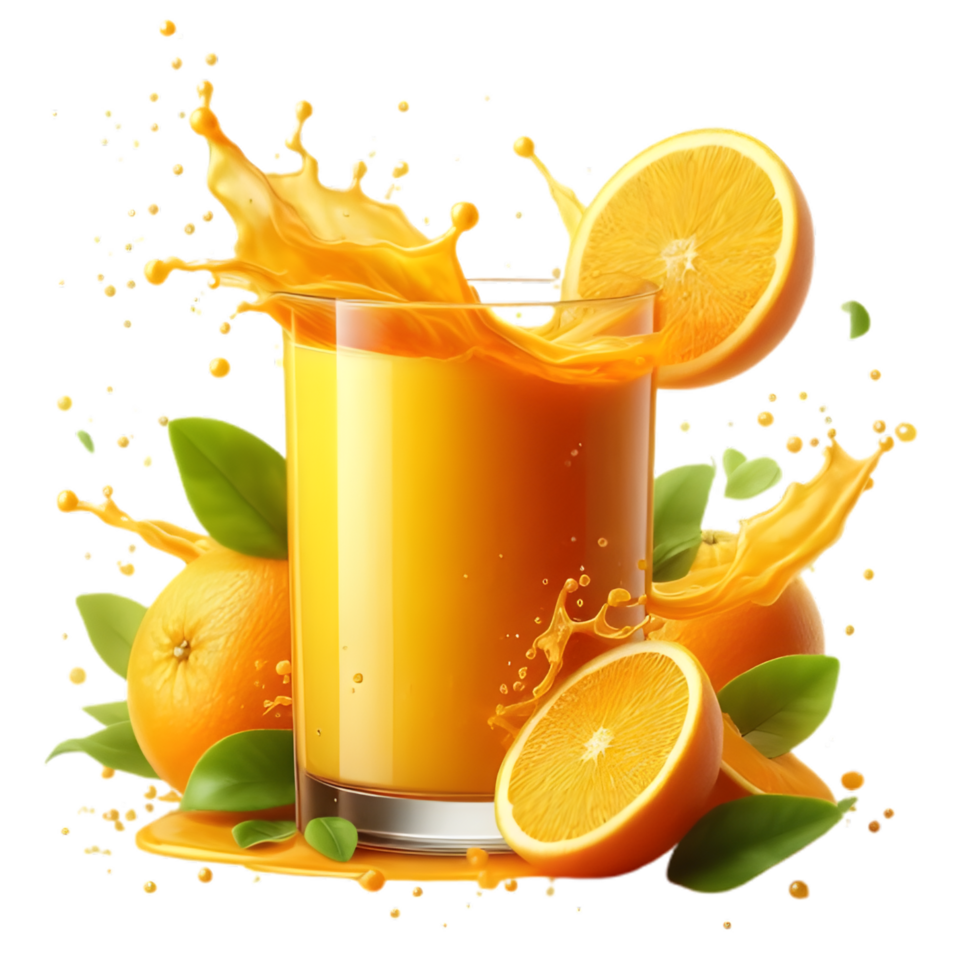 Fresh Orange Juice Splashing Glass Delicious Drink png