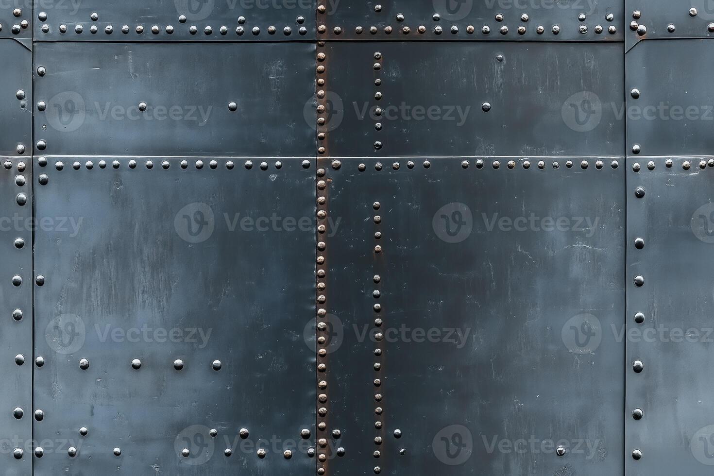 A close up of a metal door with rivets photo