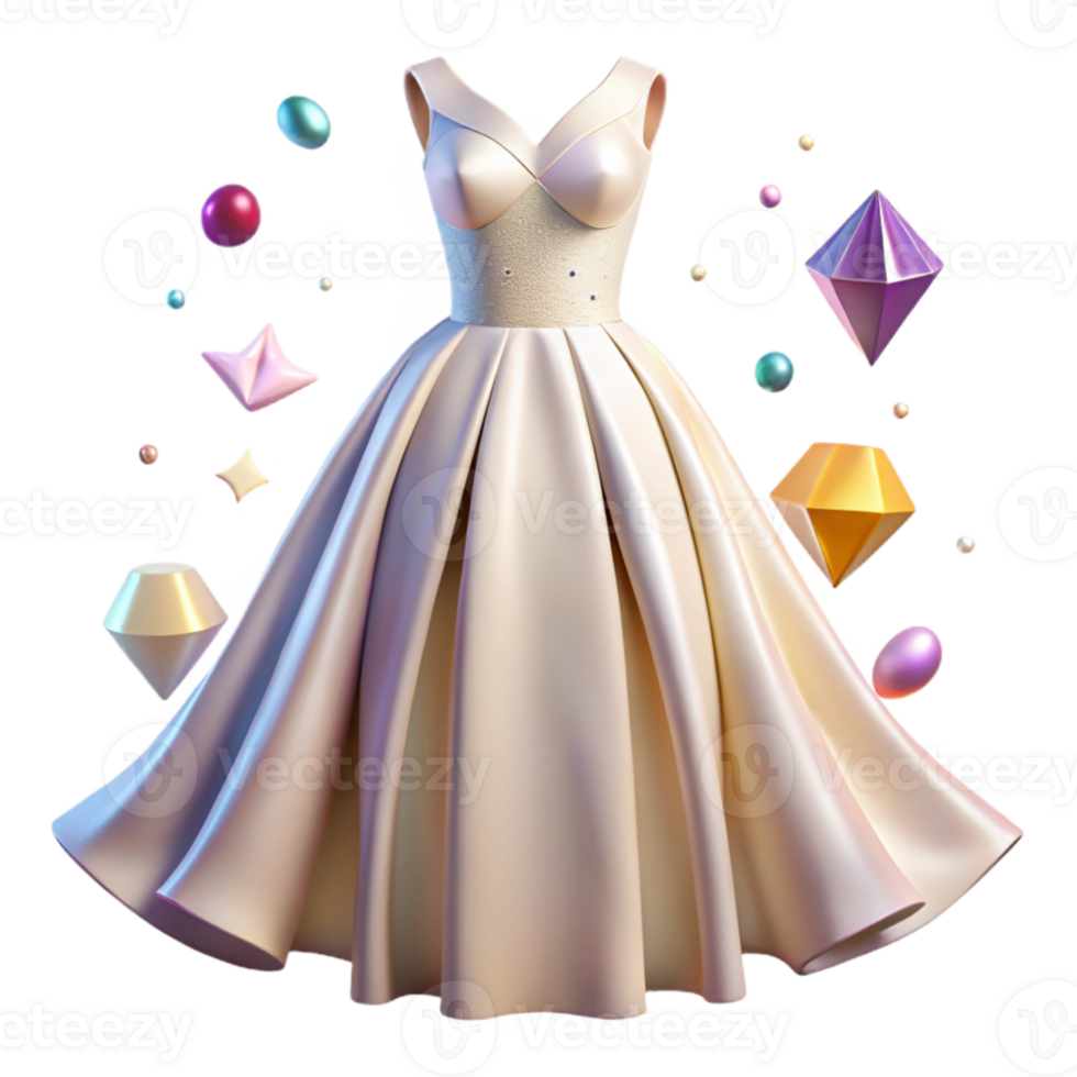 serene artistic Elegant Wedding Dress Gown Transparent for Fashion Design authentic png