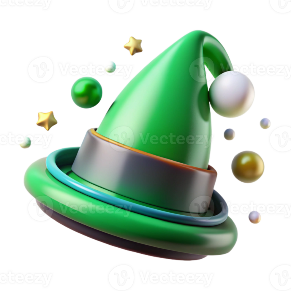 magnificent abstract Elf Hat Green Pointed Christmas Costume Transparent Background high resolution png