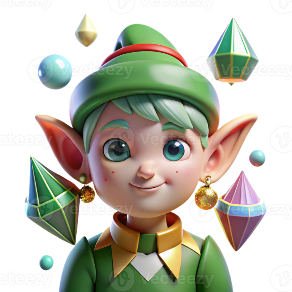 magnificent abstract Elf Ears Pointed Green Christmas Costume Transparent Background authentic png