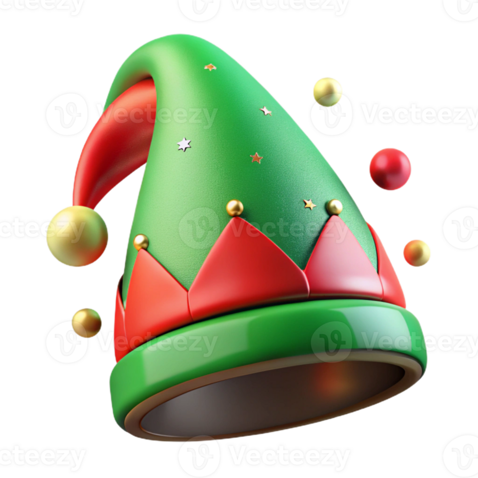 extraordinary classic Elf Hat Green Red Pointy Tip Cutout for Holiday Costumes professional png