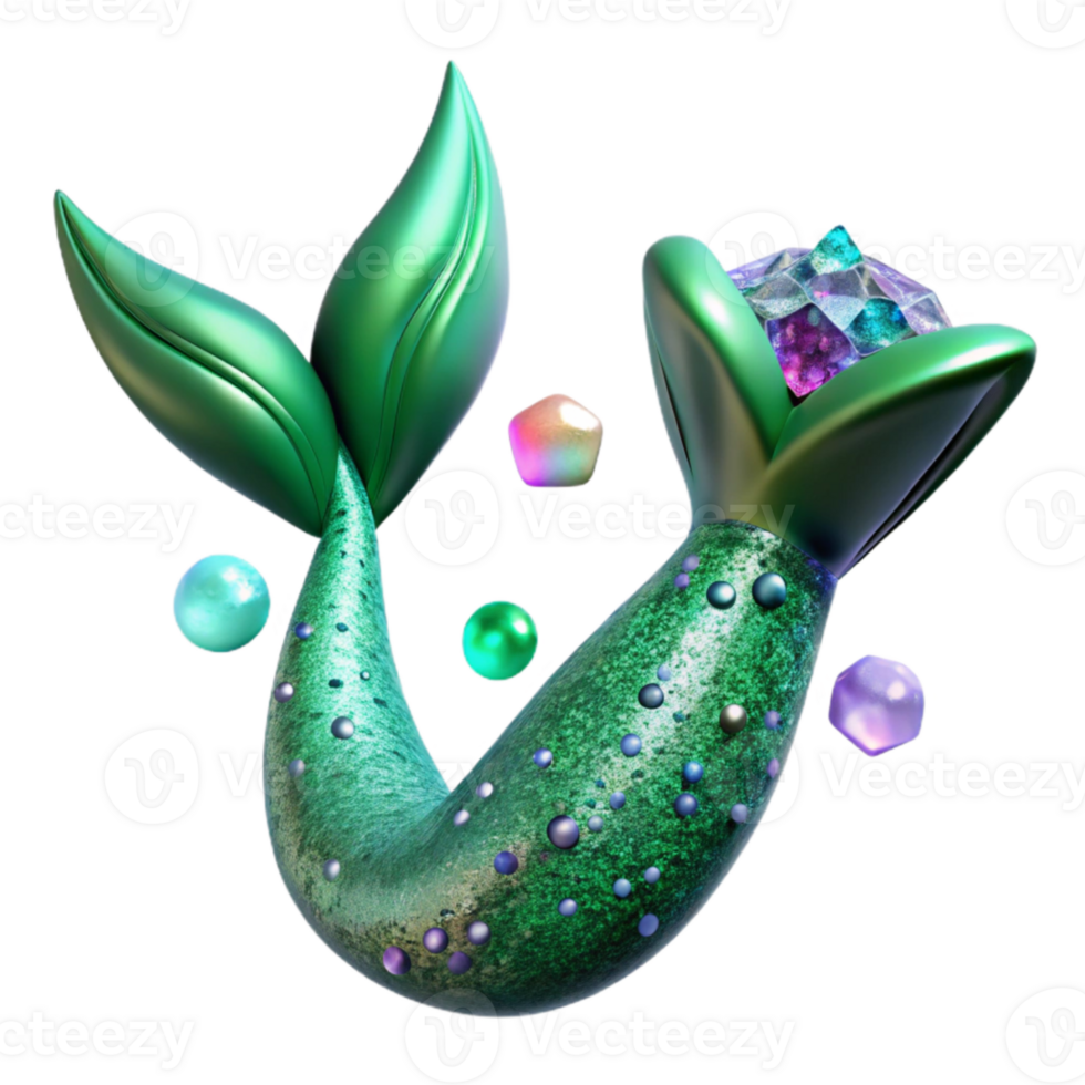 extraordinary contemporary Emerald Mermaid Tail Gemstone Look Isolated original png