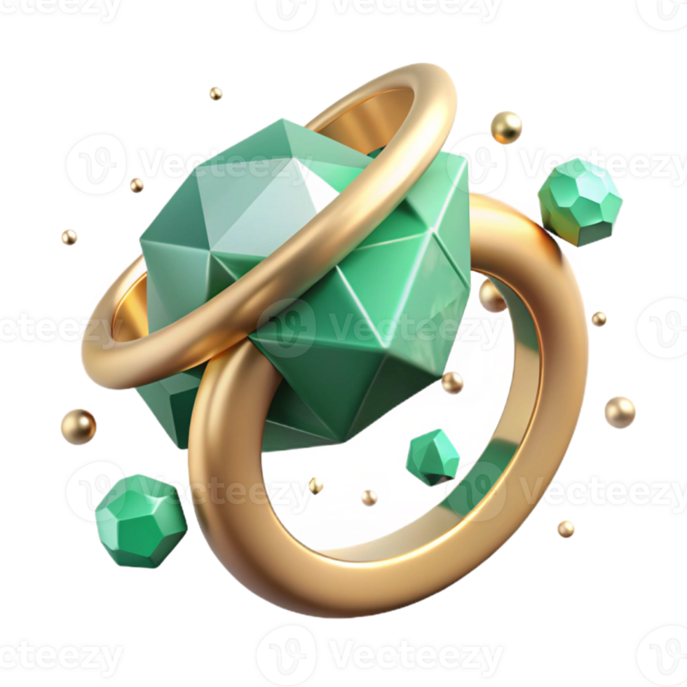 dramatic traditional Emerald Ring Art Deco Style Transparent for Vintage Design high quality png