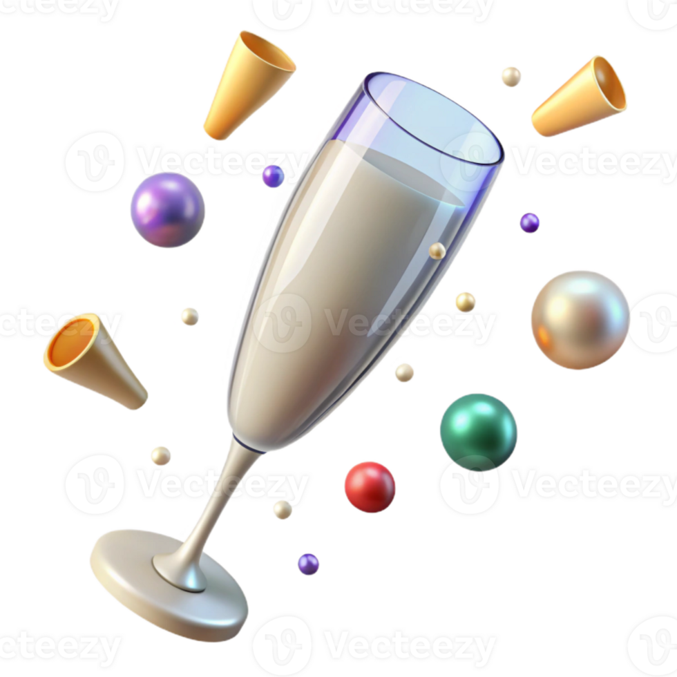 beautiful abstract Empty Champagne Flute Isolated for Celebration Graphics high quality png