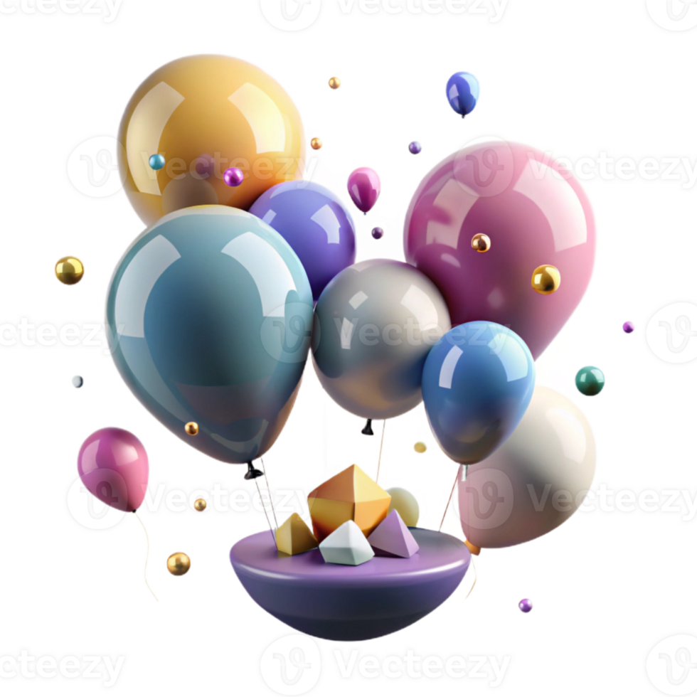 wonderful minimalist Floating Balloons Upward Cutout for Joyful Designs detailed png
