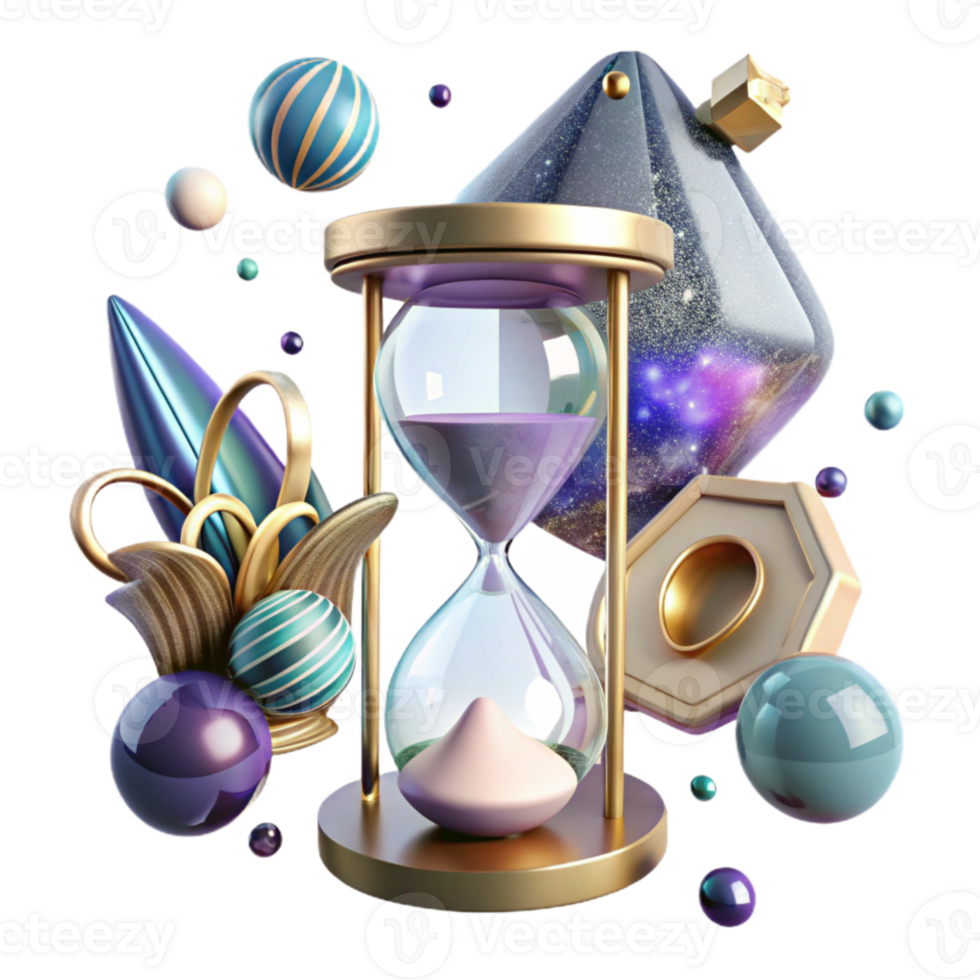 extraordinary creative Floating Hourglass Transparent Time Dreamscape png