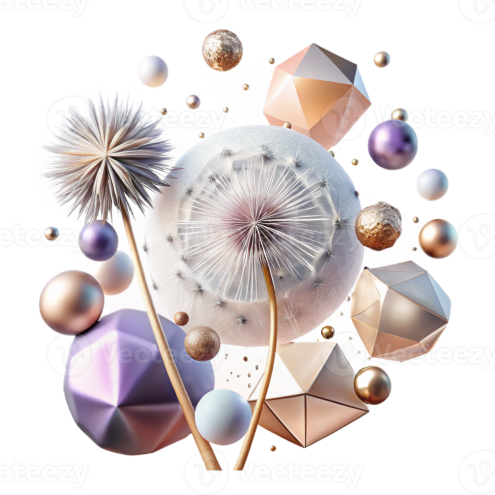 dramatic classic Floating Dandelion Seeds Cutout Dreamlike Nature high resolution png