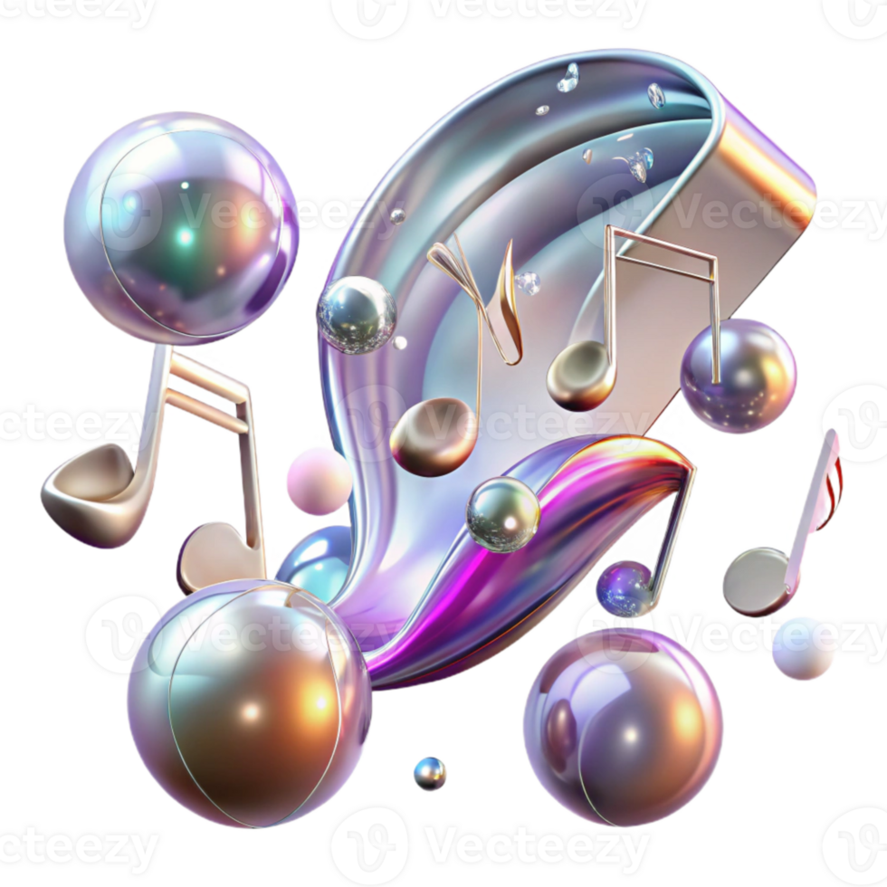 stunning classic Floating Music Notes Transparent Background for Music Videos high quality png