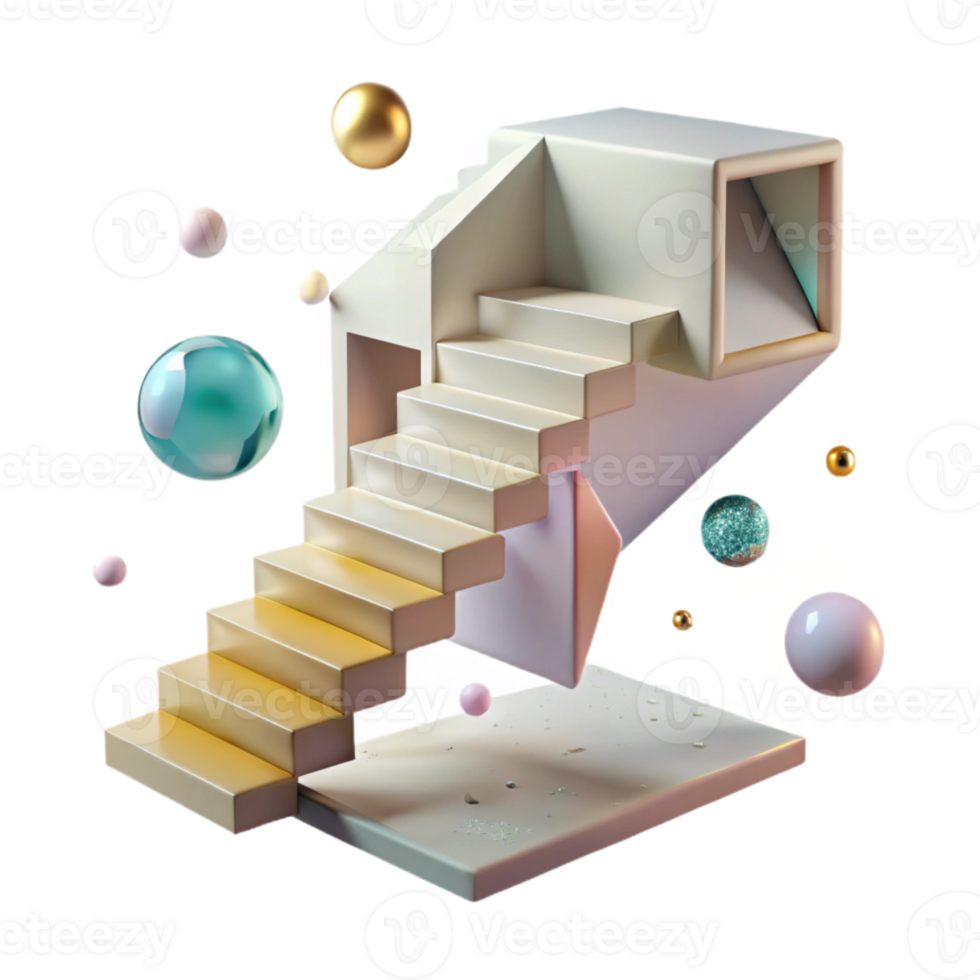 impressive classic Floating Staircase with Invisible Supports Cutout original png