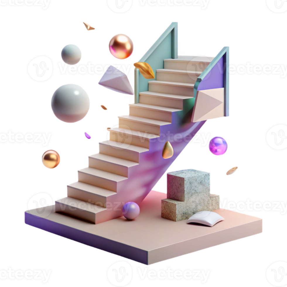 magnificent modern Floating Staircase with Underlighting Cutout exclusive png