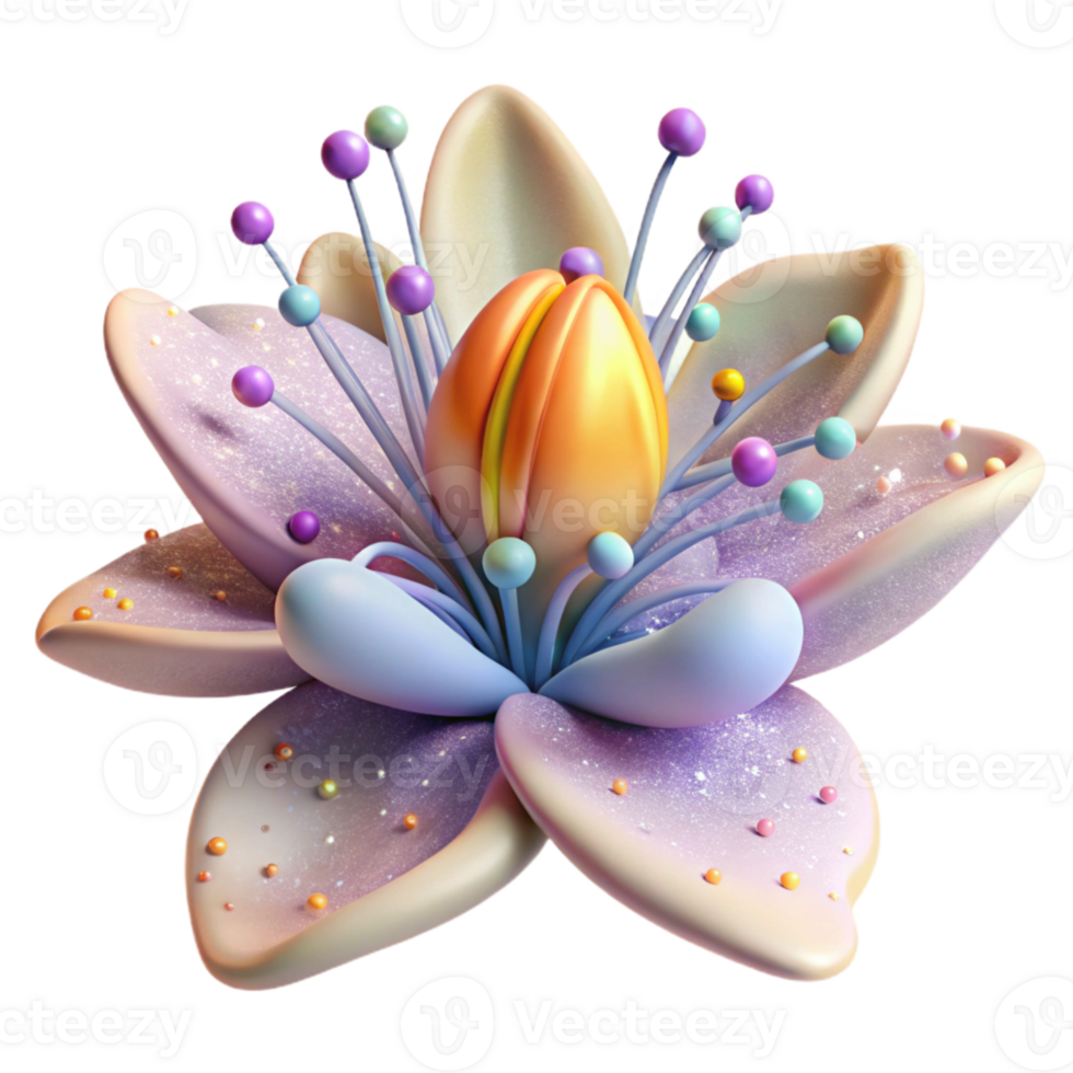 dramatic rustic Flower Stamen Isolated for Botany Studies premium png