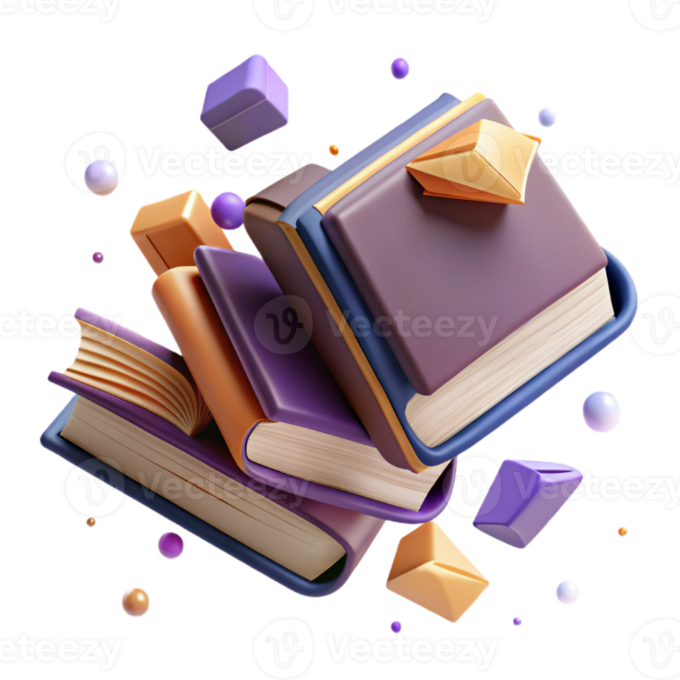 beautiful rustic Flying Books Isolated for Fantasy Book Covers premium png