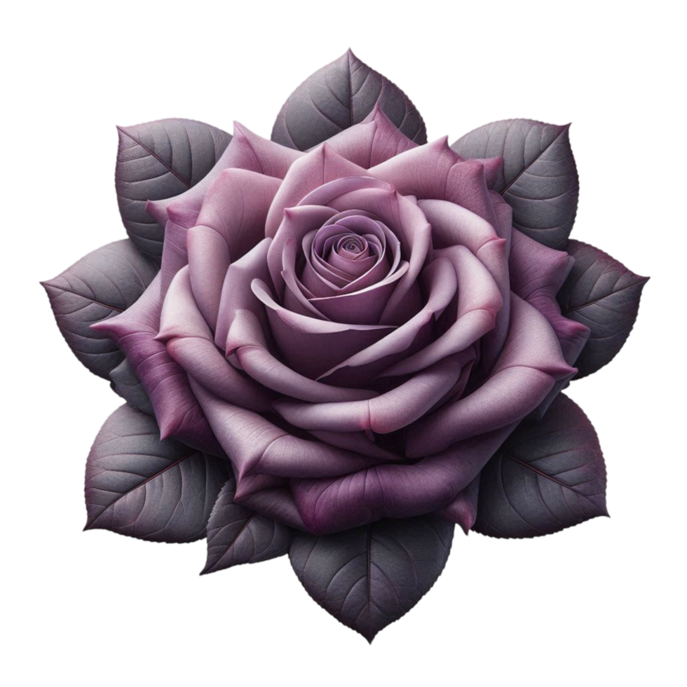 Dark Purple Rose with Artistic Petals in 3D png
