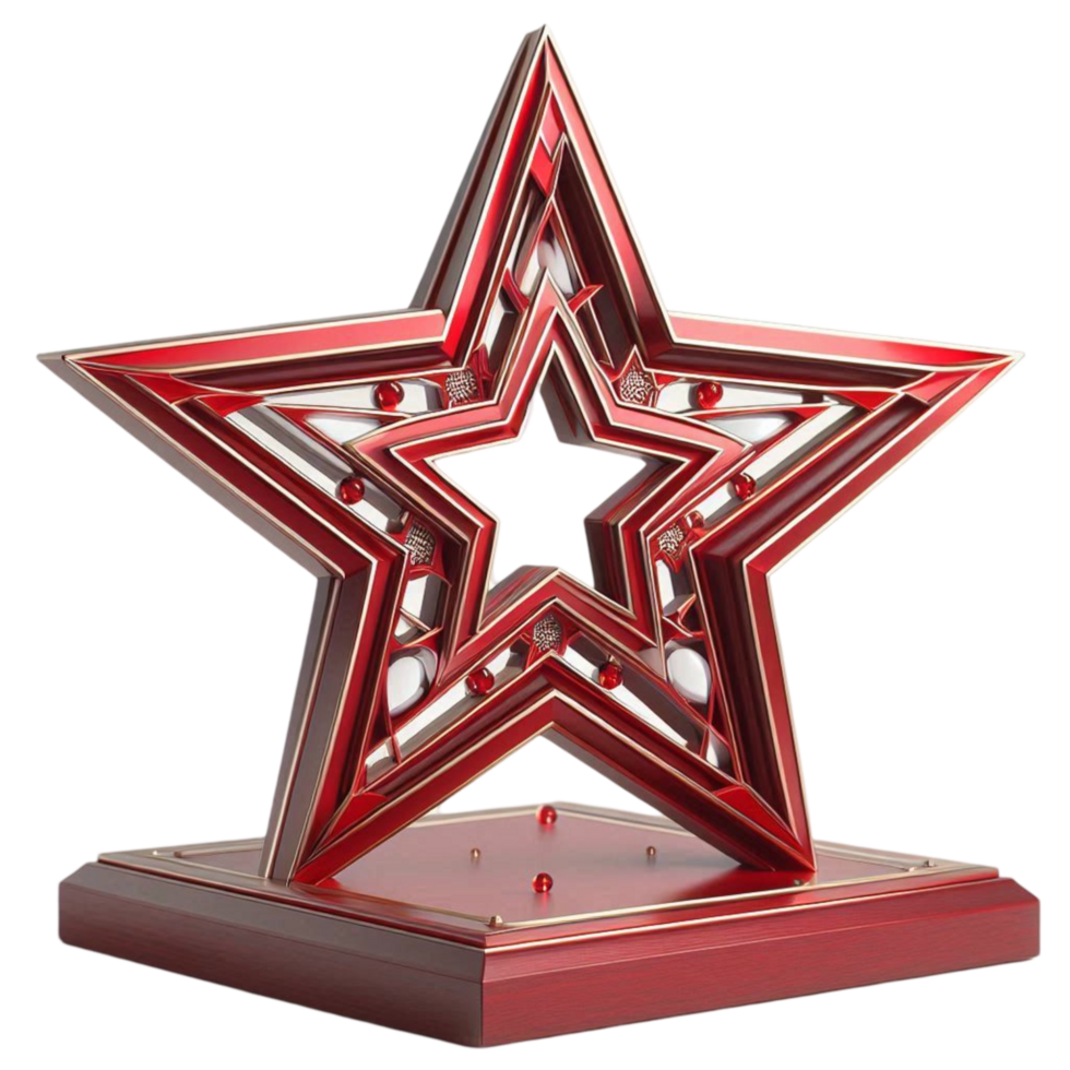 Layered Red Crystal Star png