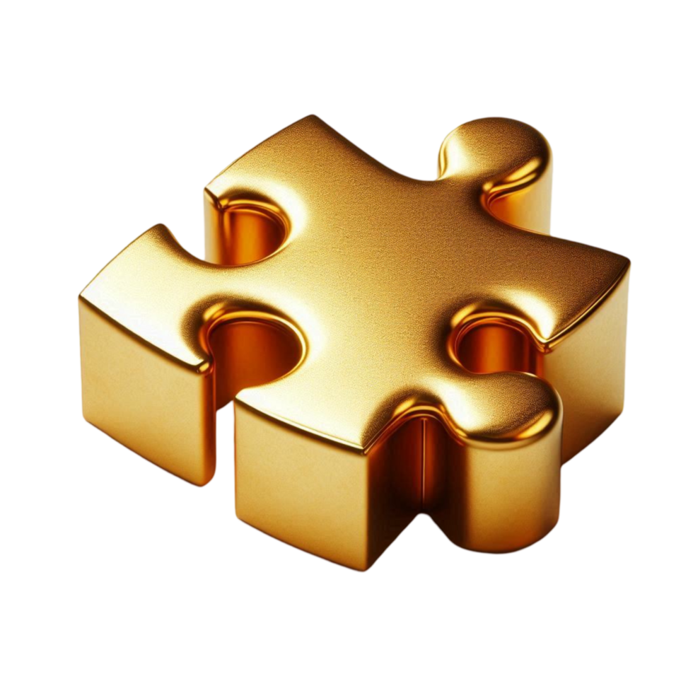 Glossy Gold Puzzle Piece png