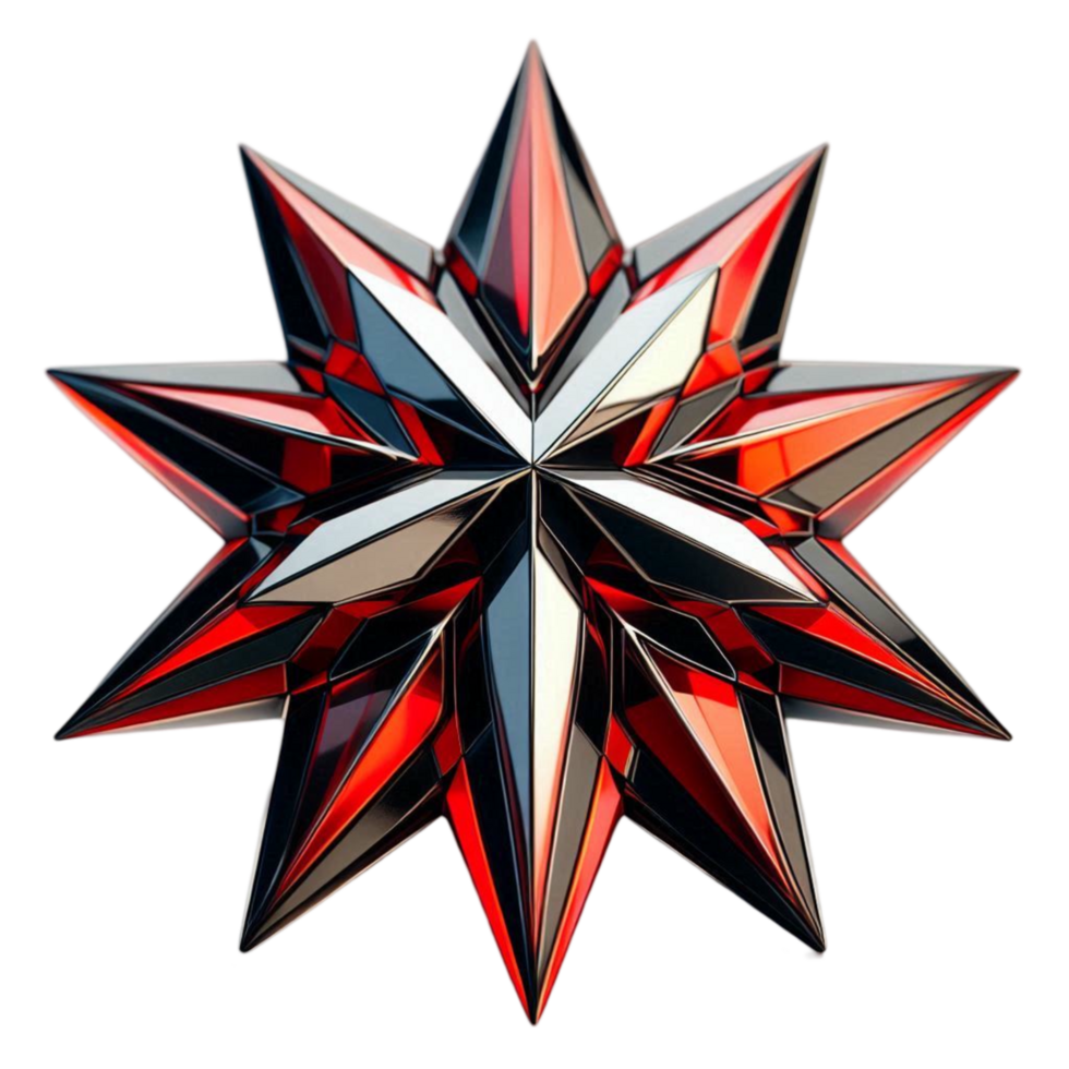 Starburst Red and Black Abstract Symbol png