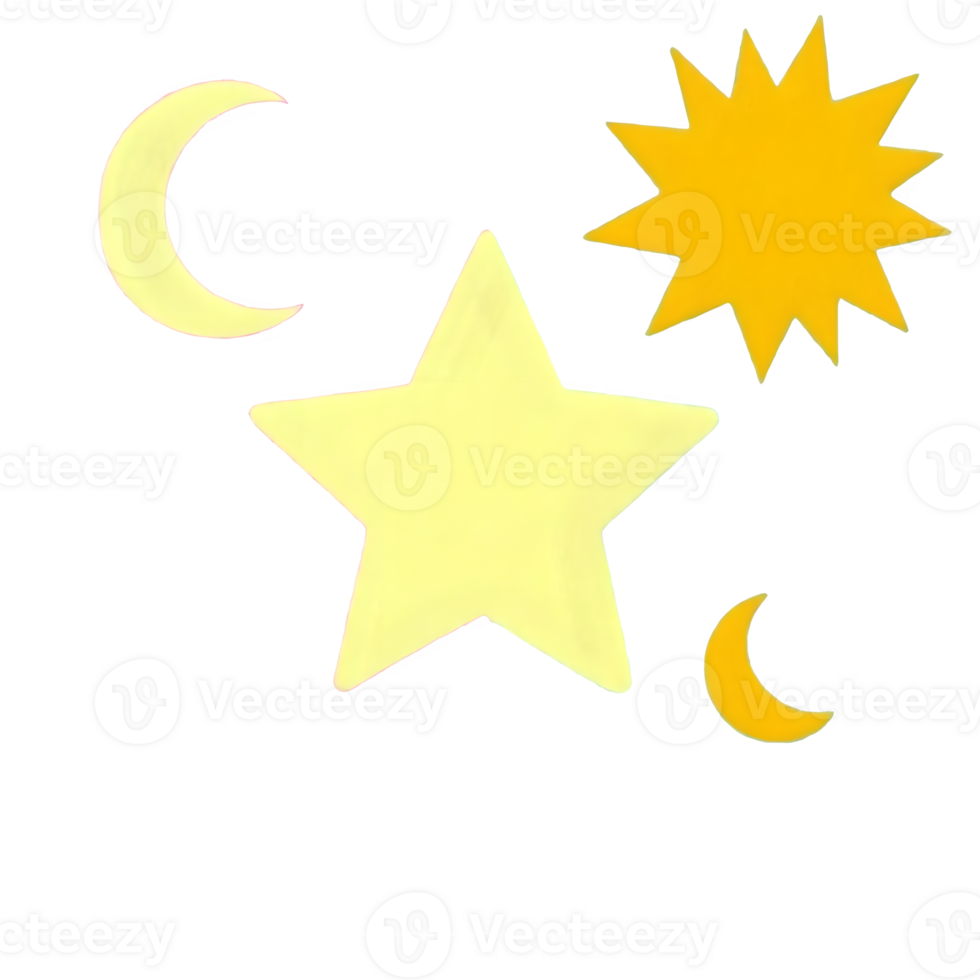 Celestial moon sun star png