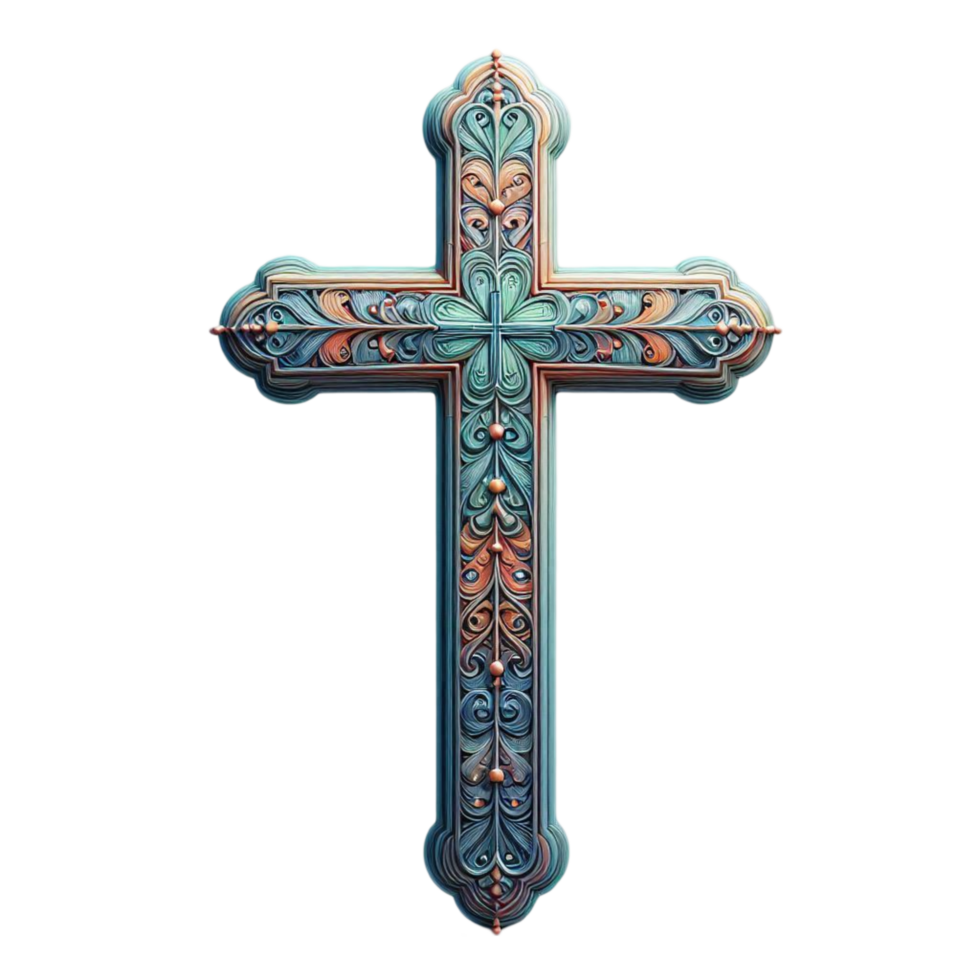 Colorful Religious Cross Design png