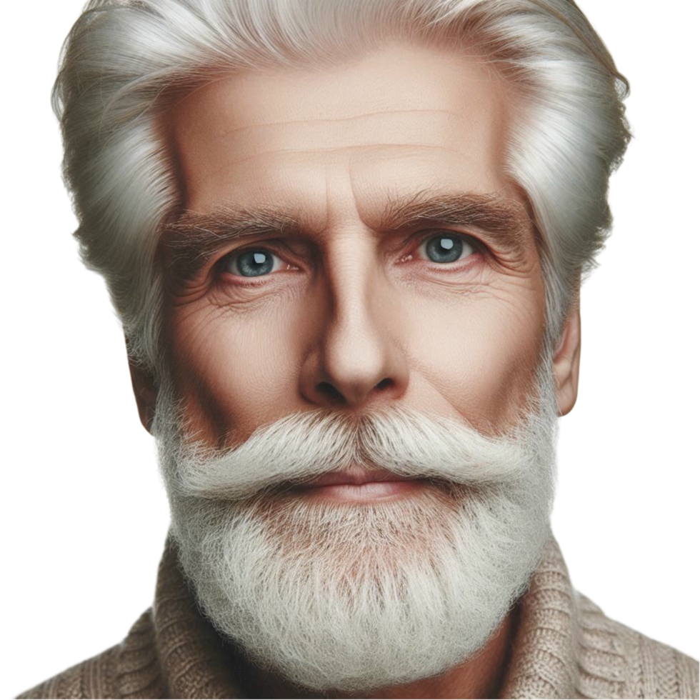 Elderly Gentleman with White Beard Portrait png