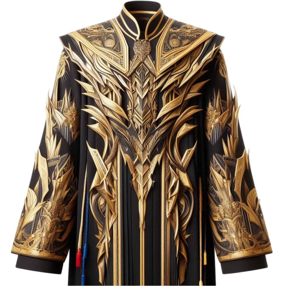Elegant Black and Gold Royal Jacket png
