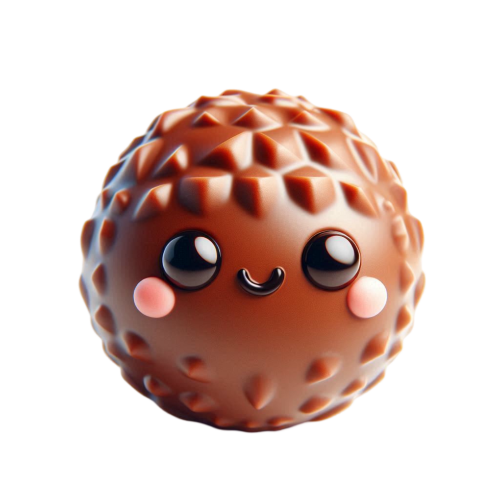 Cute Chocolate Truffle with a Face png