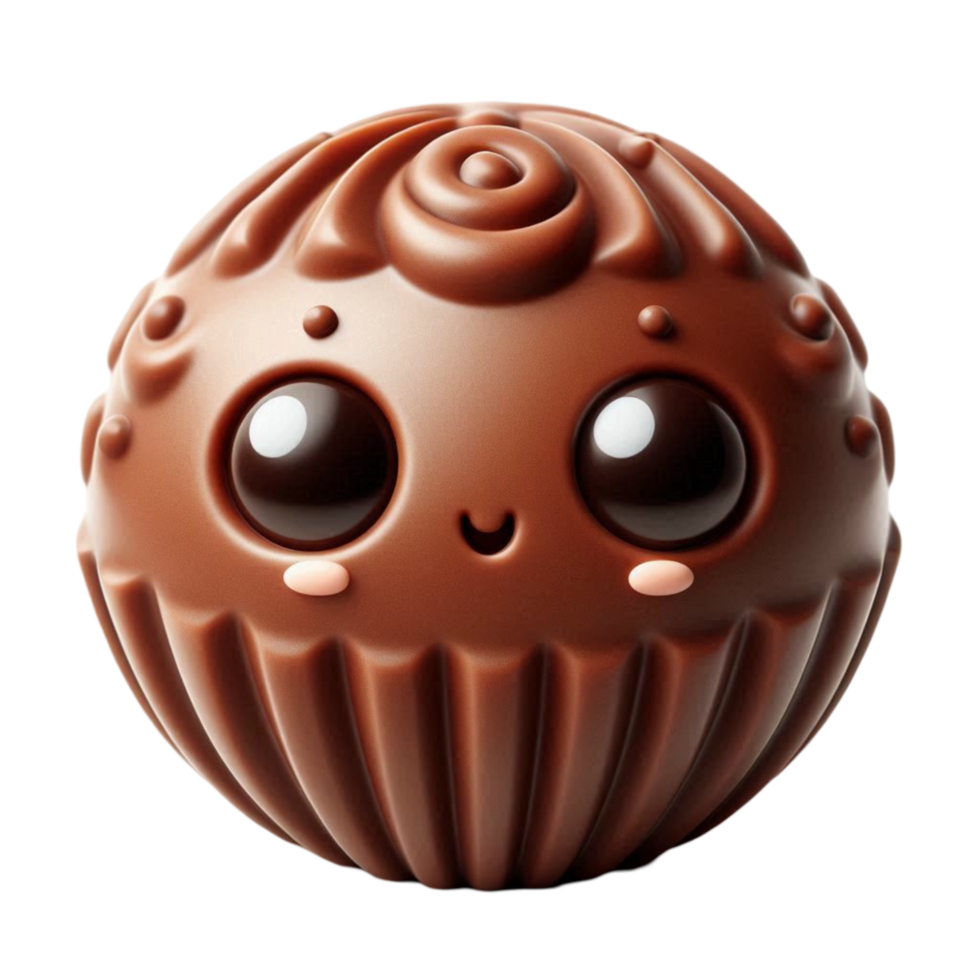 Smiling Chocolate Truffle Cute Character png