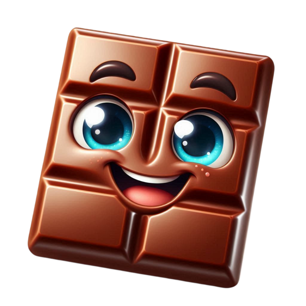 Blue-Eyed Chocolate Bar Cartoon Character png