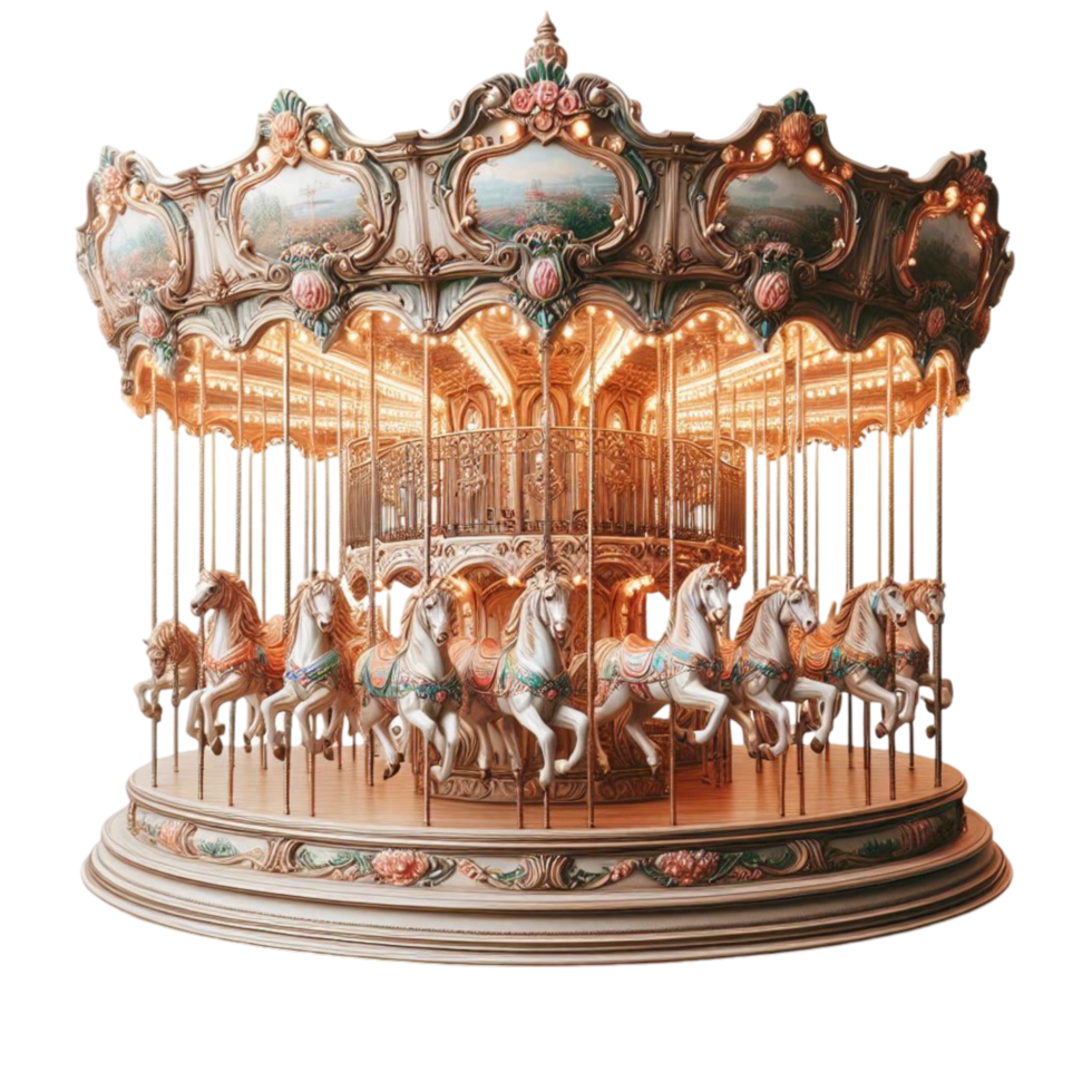 Vintage Carousel with Ornate Design png