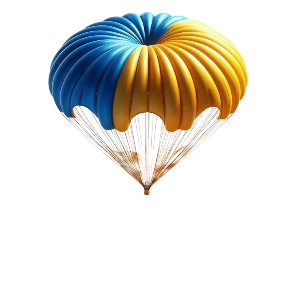 Blue and Yellow Parachute Floating png