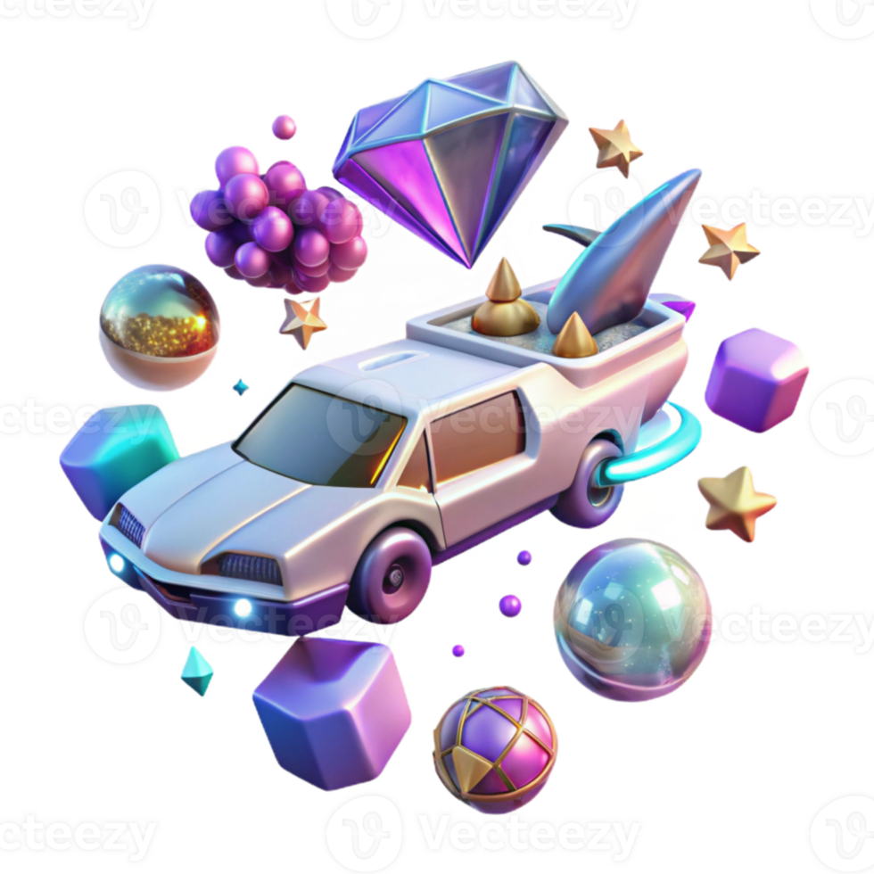 serene contemporary Flying Car Assets for Game Development png
