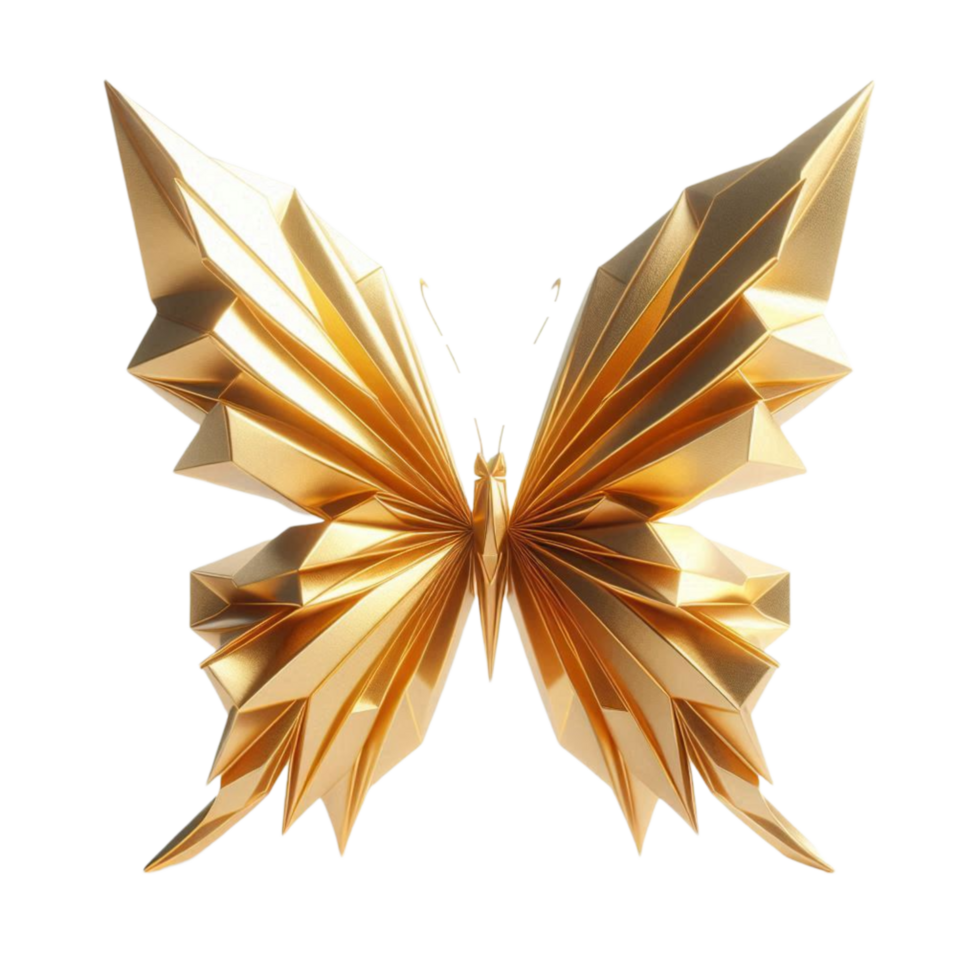 Golden Decorative Butterfly with Elegant Details png