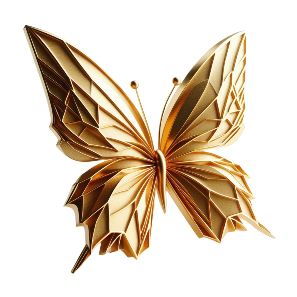 Golden Ornate Butterfly with Intricate Wings png