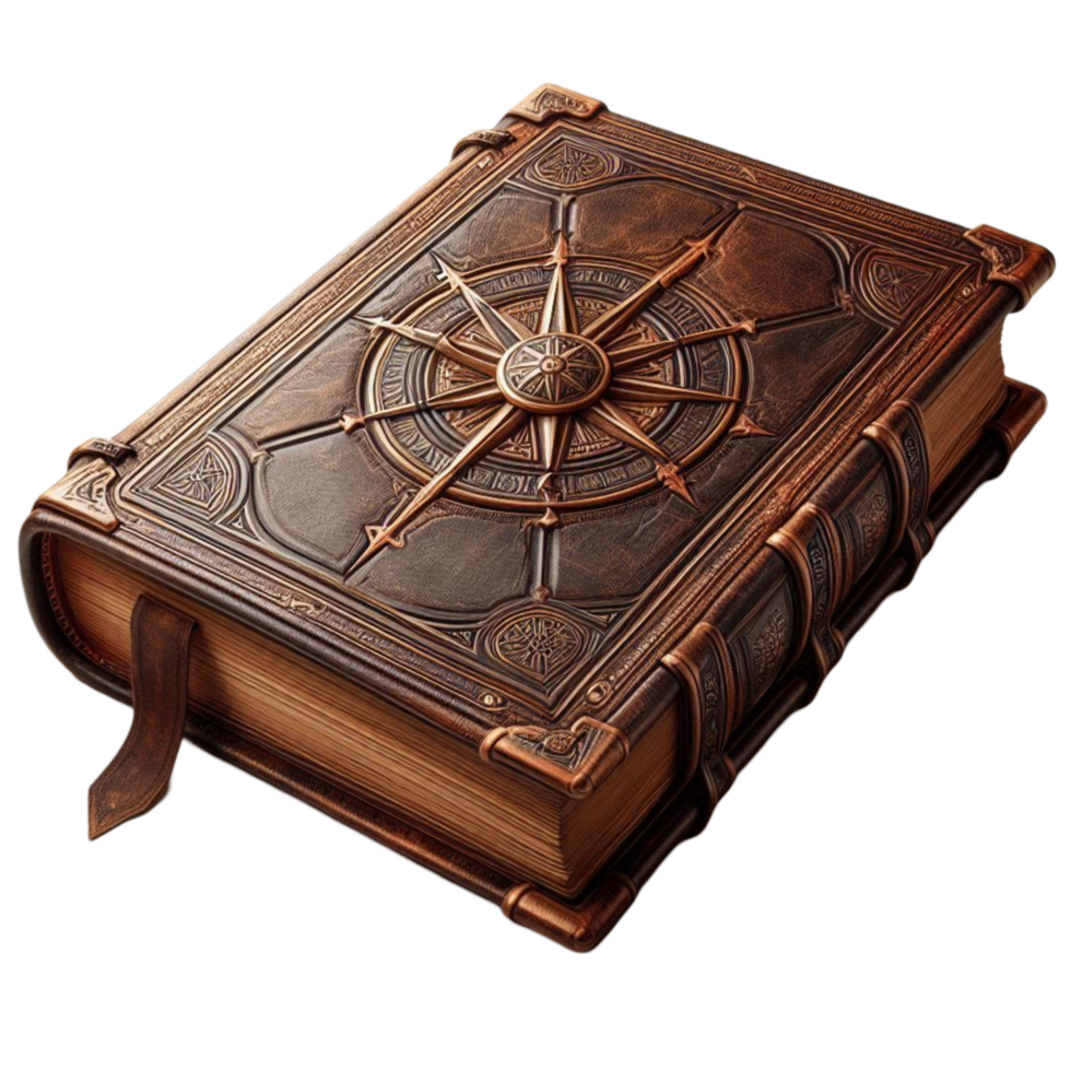 Ancient Leather Spellbook with Magic Symbols png