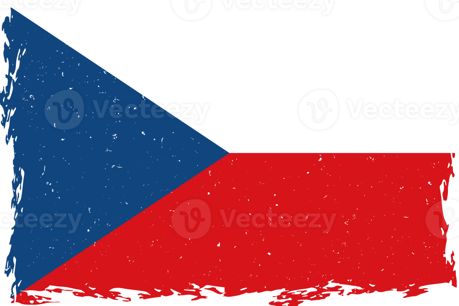 Czech Republic flag brush stroke with grunge distressed texture png