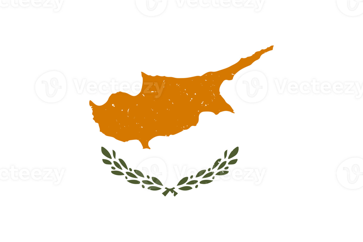 Cyprus flag brush stroke with grunge distressed texture png