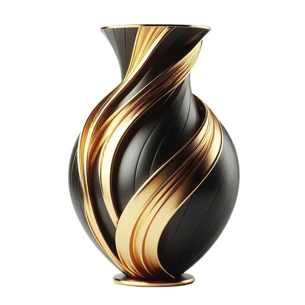Black and Gold Artistic Vase png