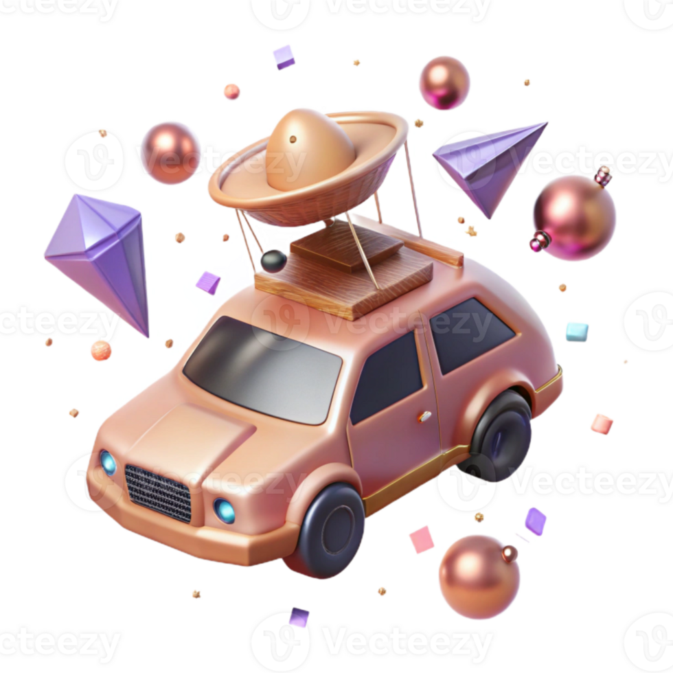 extraordinary contemporary Flying Car with Antenna Array Cutout for Communication Systems detailed png
