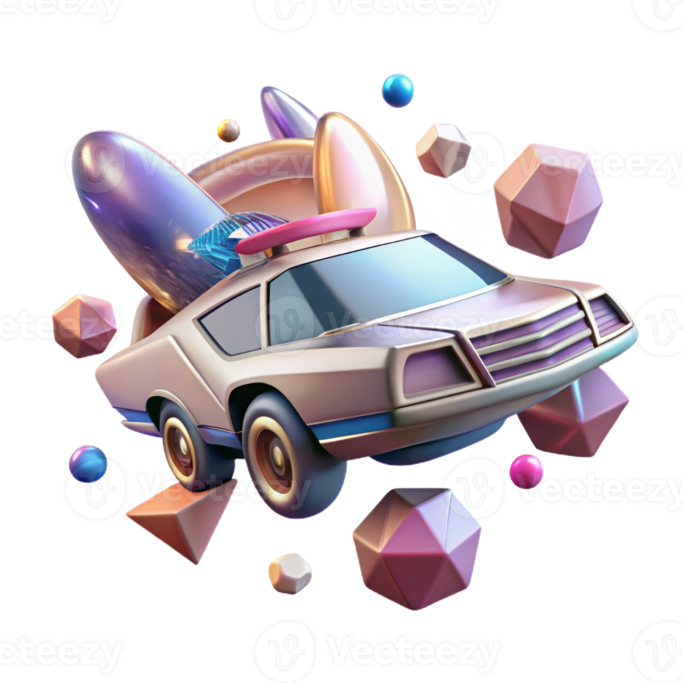 wonderful creative Flying Car with Futuristic Design Elements Cutout for Sci Fi Art original png