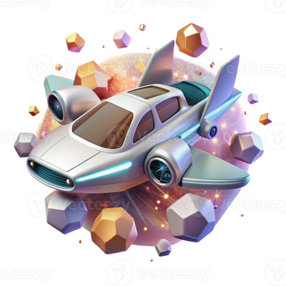 stunning rustic Flying Car with Jet Engine Cutout for High Speed Flight high quality png