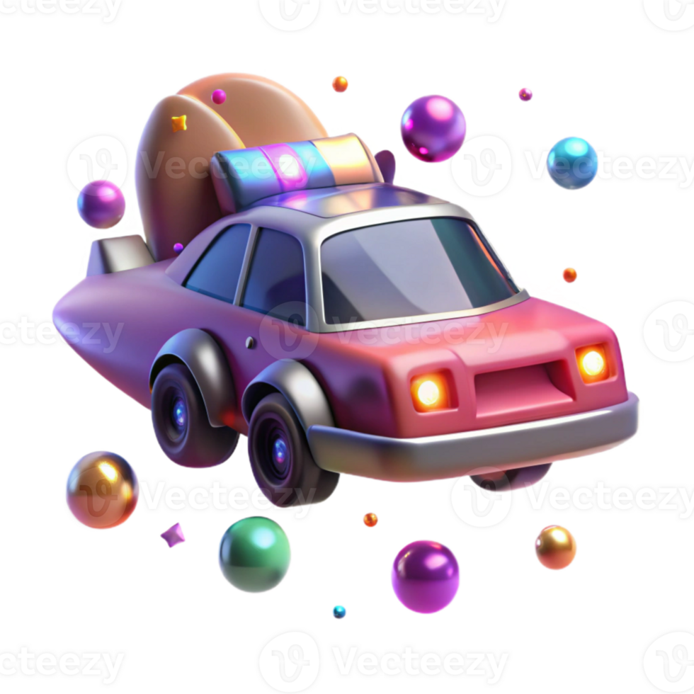stunning rustic Flying Car with Navigation Lights Cutout for Night Scenes detailed png