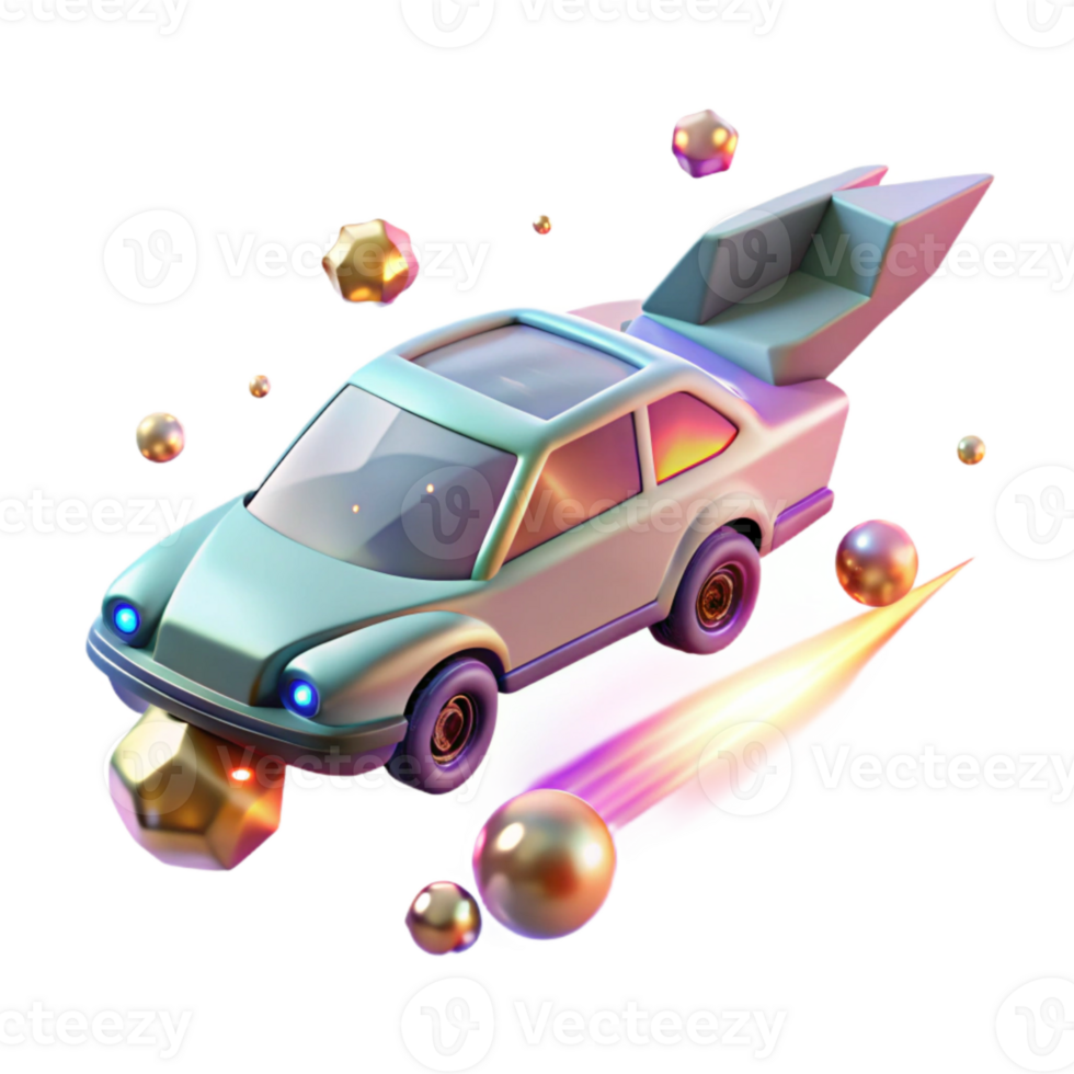 stunning minimalist Flying Car with Trail of Light Transparent for Speed Effects high resolution png