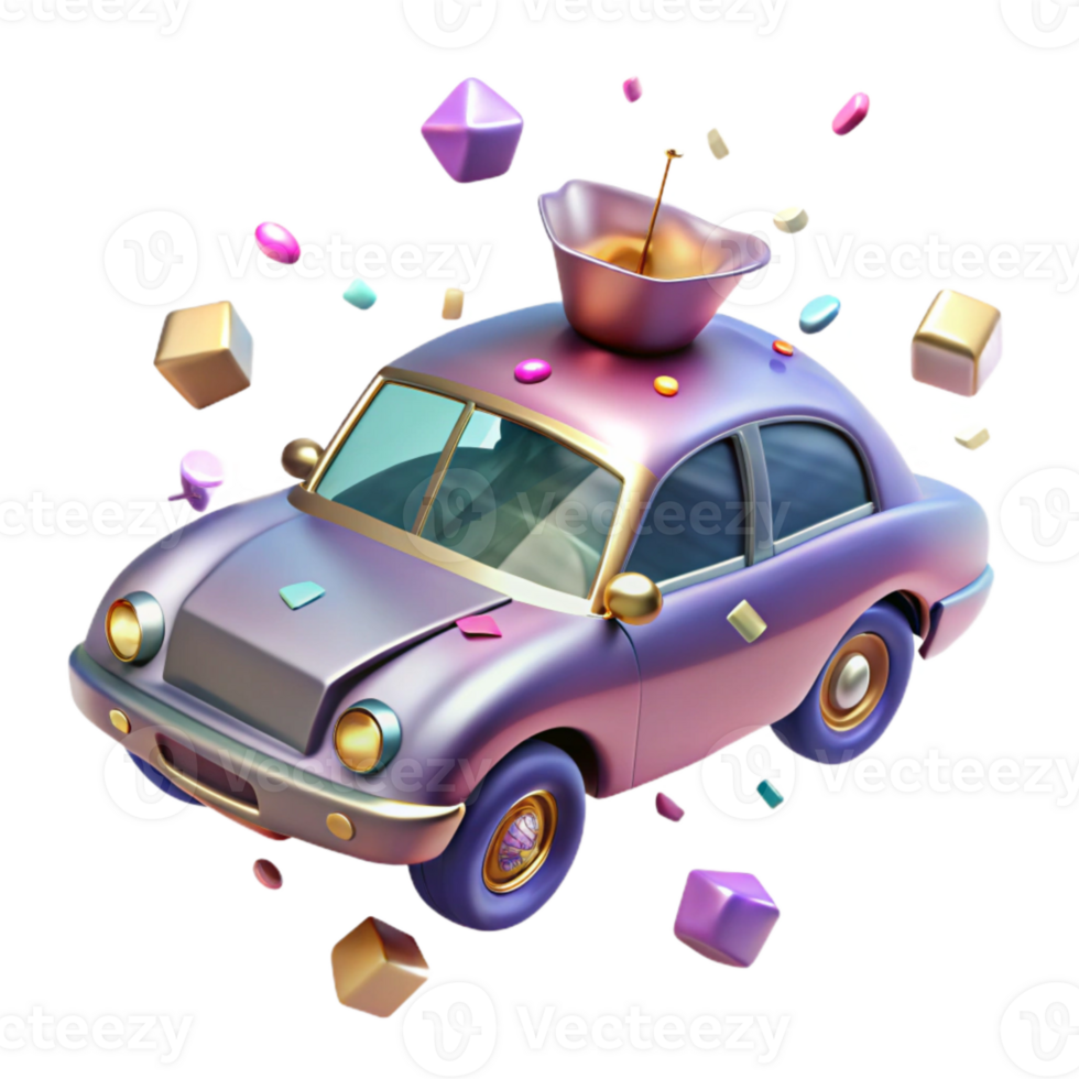 elegant abstract Flying Car with Windshield Wipers Isolated for Detailing original png