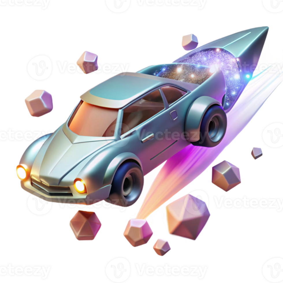 elegant vintage Flying Car with Trail of Light Transparent for Speed Effects high quality png