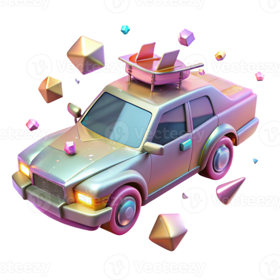 extraordinary creative Flying Car with Windshield Wipers Isolated for Detailing exclusive png