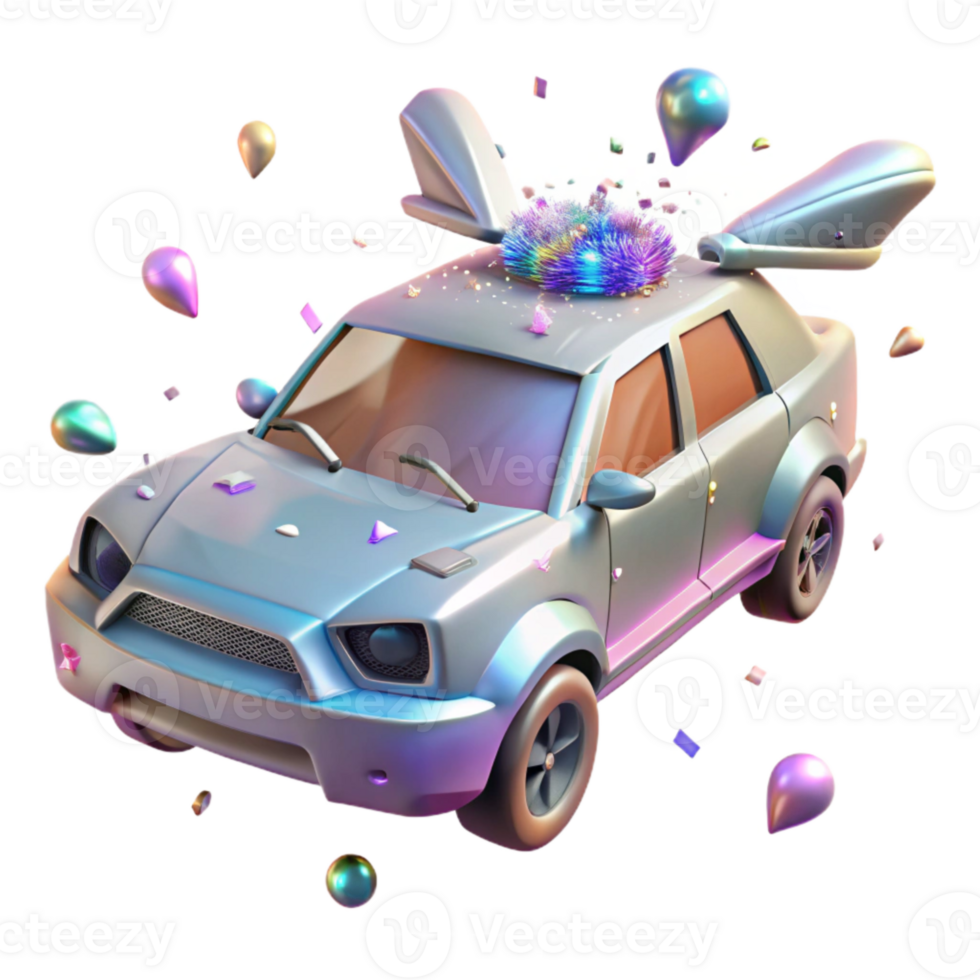 impressive modern Flying Car with Windshield Wipers Isolated for Detailing high quality png